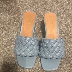Steve Madden Sky Blue Braided Sandals